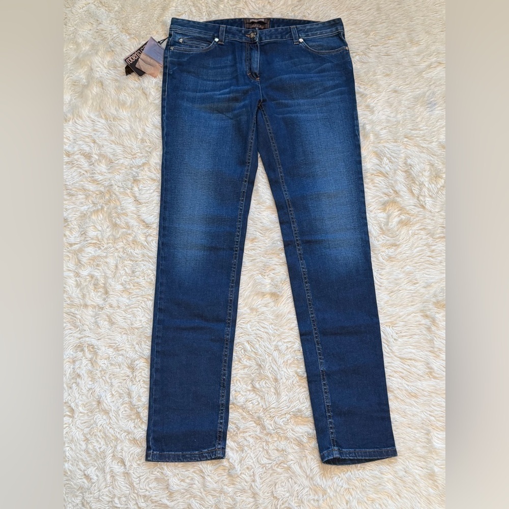 NWT Roberto Cavalli Straight Leg Skinny Jeans - Size 10 (IT46)